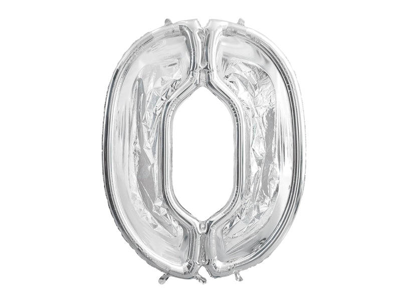 Nummerrahmen für Latexballons, 126cm, Glänzend Silber - FeierGlanz