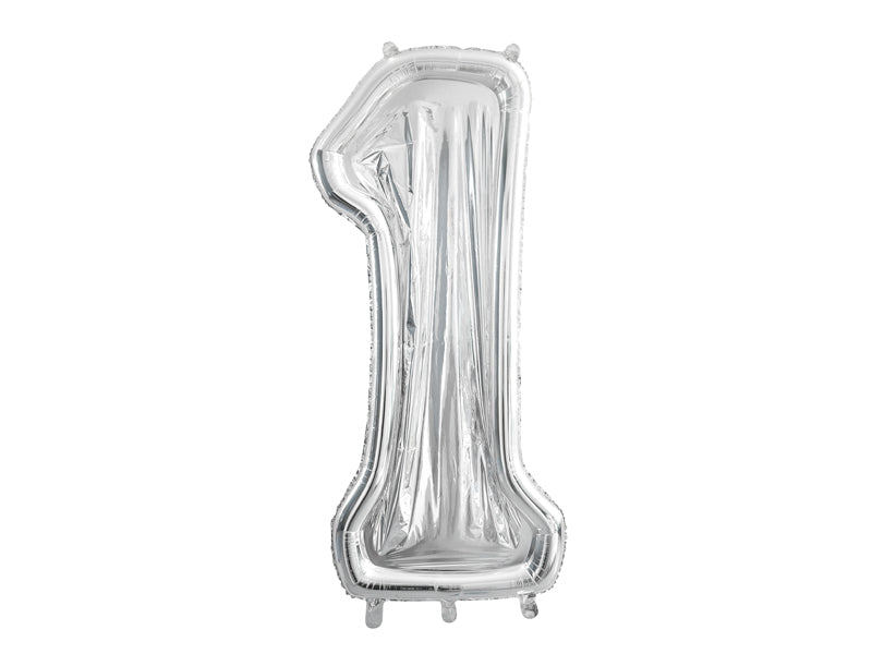 Nummerrahmen für Latexballons, 126cm, Glänzend Silber - FeierGlanz
