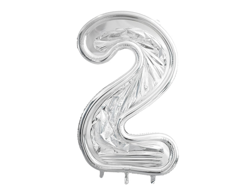 Nummerrahmen für Latexballons, 126cm, Glänzend Silber - FeierGlanz