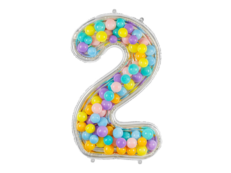 Nummerrahmen für Latexballons, 126cm, Glänzend Silber - FeierGlanz