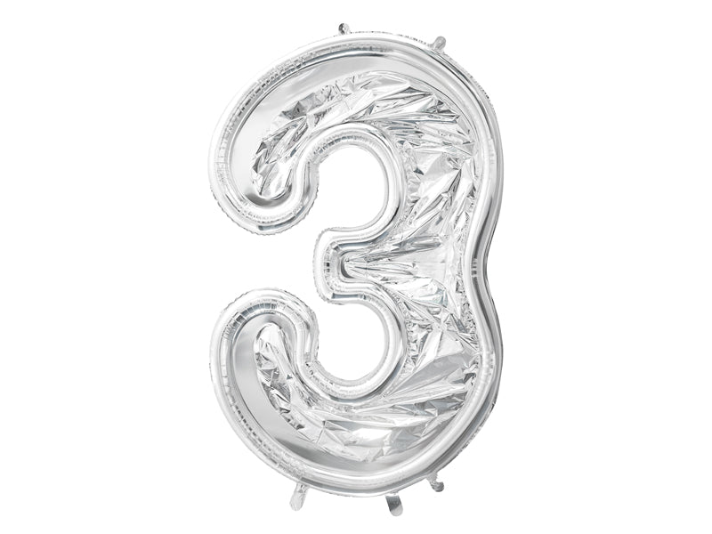 Nummerrahmen für Latexballons, 126cm, Glänzend Silber - FeierGlanz