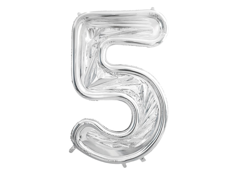 Nummerrahmen für Latexballons, 126cm, Glänzend Silber - FeierGlanz