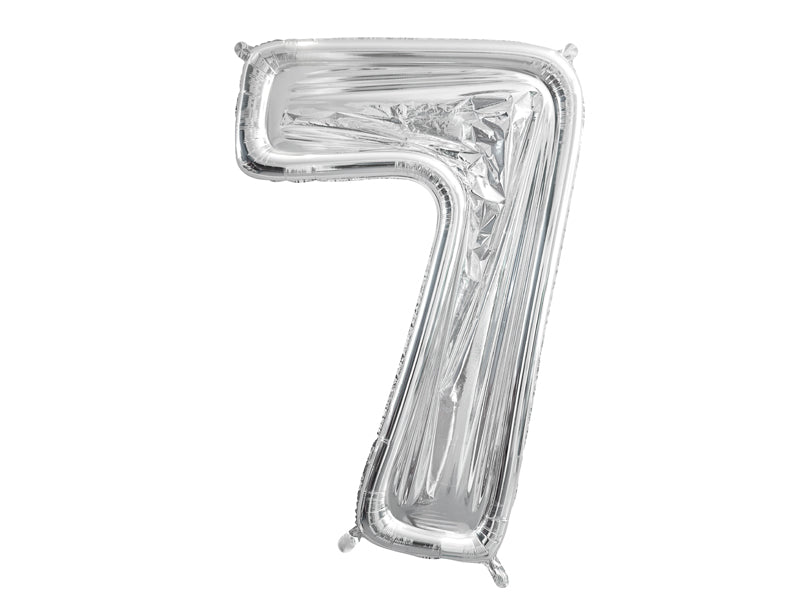 Nummerrahmen für Latexballons, 126cm, Glänzend Silber - FeierGlanz
