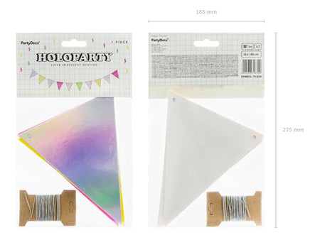 Flaggen-Girlande Electic Holo, Mix, 1,8m - FeierGlanz