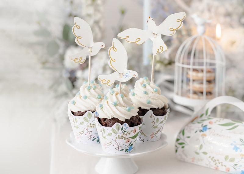 Muffinförmchen Blumen, 5x7.5x6.5 cm, Mix (1 VPE / 6 Stk.) - FeierGlanz