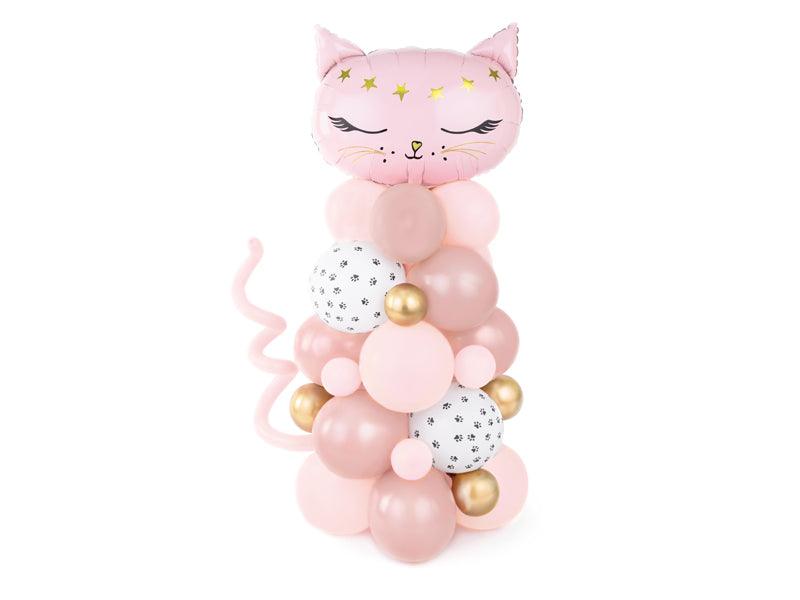 Strauß mit Luftballons - Katze, rosa, 83x140cm - FeierGlanz
