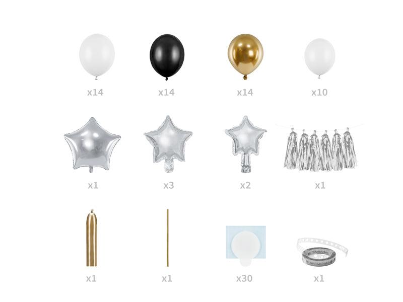 Luftballongirlande - Sterne, Mix, Abmessungen, 167x135 cm - FeierGlanz