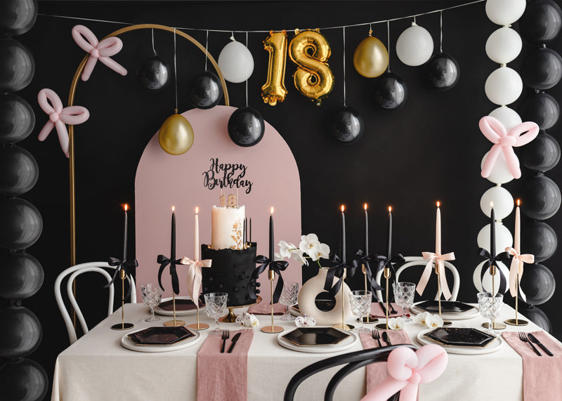 Ballongirlande 3-in-1 – Geburtstag in Schwarz-Gold-Weiß - FeierGlanz