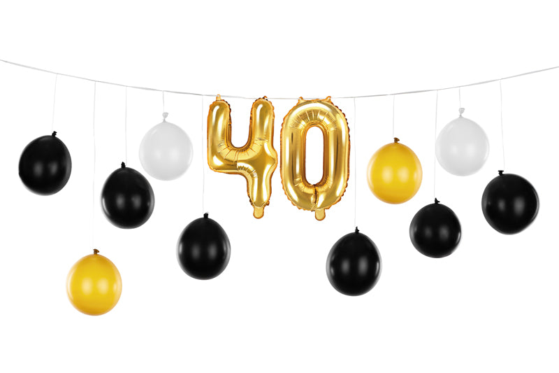 Ballongirlande 3-in-1 – Geburtstag in Schwarz-Gold-Weiß - FeierGlanz