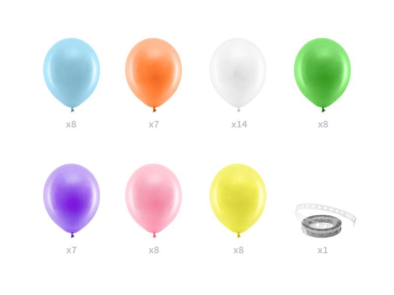 Ballongirlande - Regenbogen, 200cm (1 VPE / 60 Stk.) - FeierGlanz