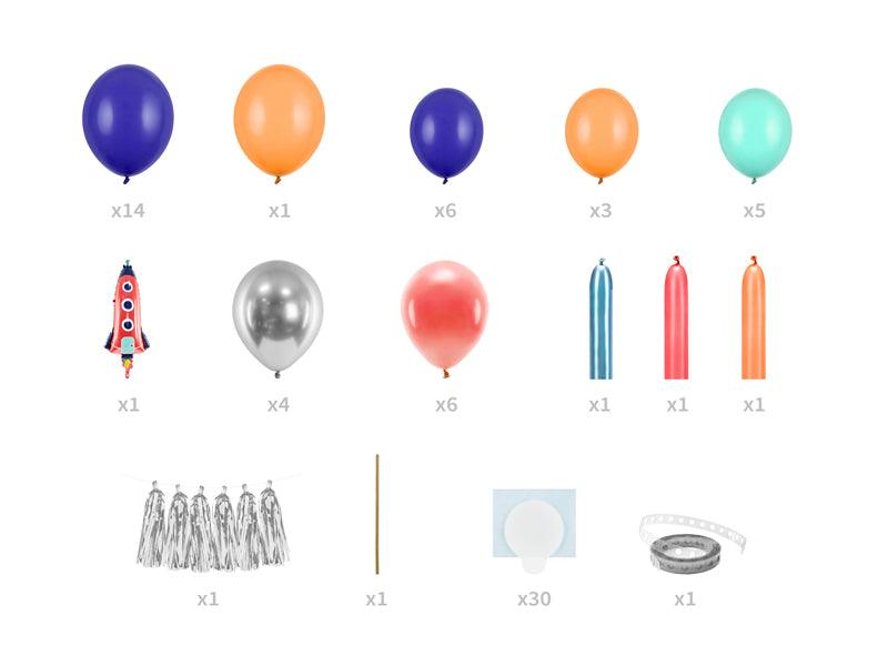 Ballongirlande - Rakete, Mix, 154x130cm - FeierGlanz
