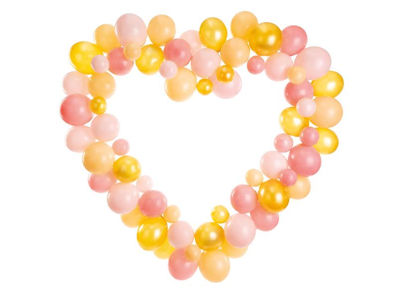 Ballongirlande mit Herzrahmen, rosa, 160cm - FeierGlanz