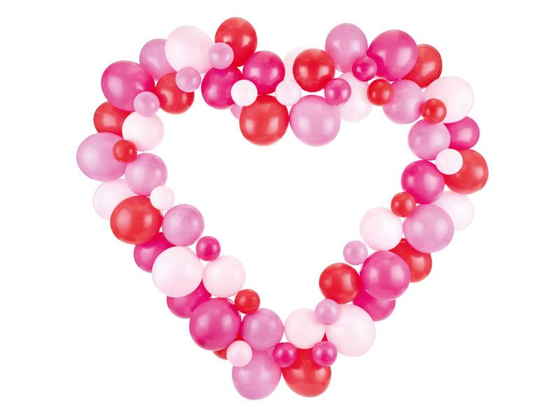 Ballongirlande mit Herzrahmen, Rosa, 160cm - FeierGlanz