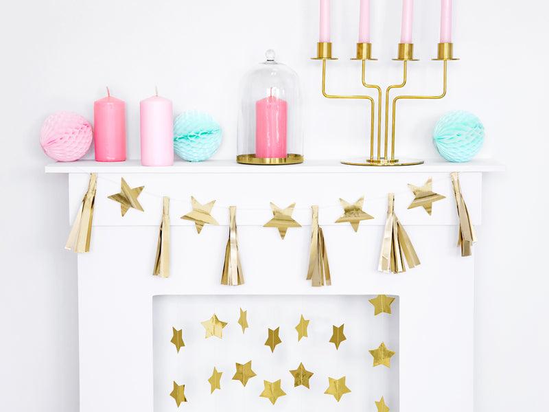 Papiergirlande Sterne, gold, 1,3m - FeierGlanz