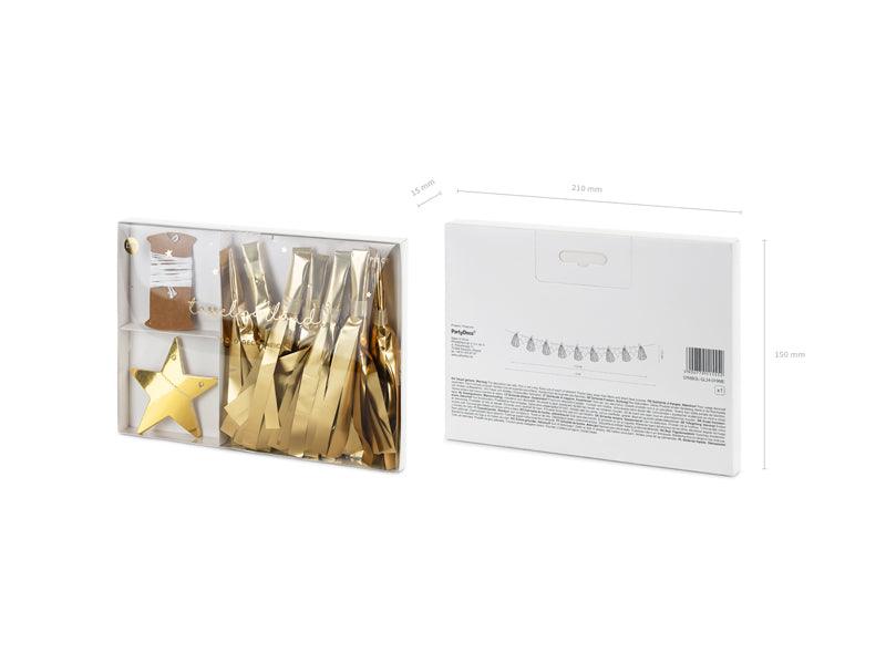 Papiergirlande Sterne, gold, 1,3m - FeierGlanz