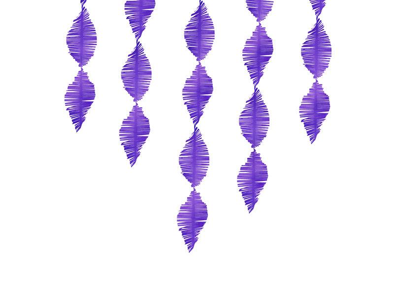 Krepppapiergirlande - Quasten, in Violett, 3m - FeierGlanz