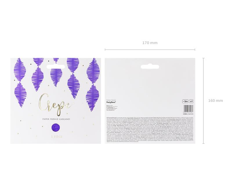 Krepppapiergirlande - Quasten, in Violett, 3m - FeierGlanz