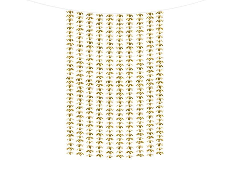 Vorhang - Blumen, gold, 100x210cm - FeierGlanz