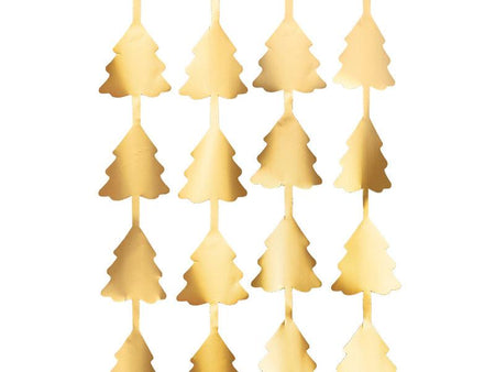 Vorhang - Girlande Weihnachtsbäume, gold, 100x245cm - FeierGlanz