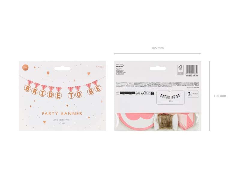 Banner Ringe ''Bride to be'', Mix 2,5 m - FeierGlanz