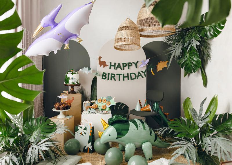 Happy Birthday Dino-Banner, 3 m, Farbenmix - FeierGlanz