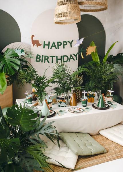 Happy Birthday Dino-Banner, 3 m, Farbenmix - FeierGlanz