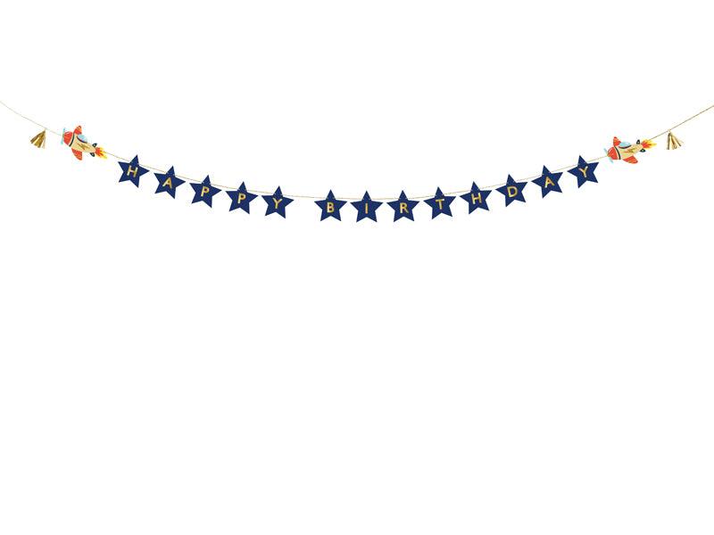 Banner Happy Birthday Flugzeuge, 2,5 m, Mix - FeierGlanz