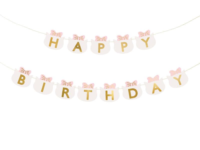 Happy Birthday Banner Kätzchen, 2,8 m, Mix - FeierGlanz