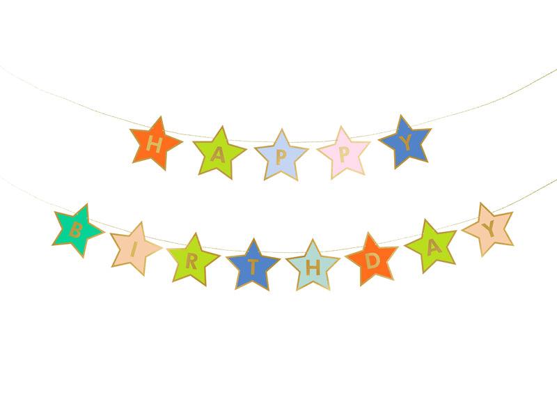 Banner Happy Birthday, mix, 260x16,5 cm - FeierGlanz