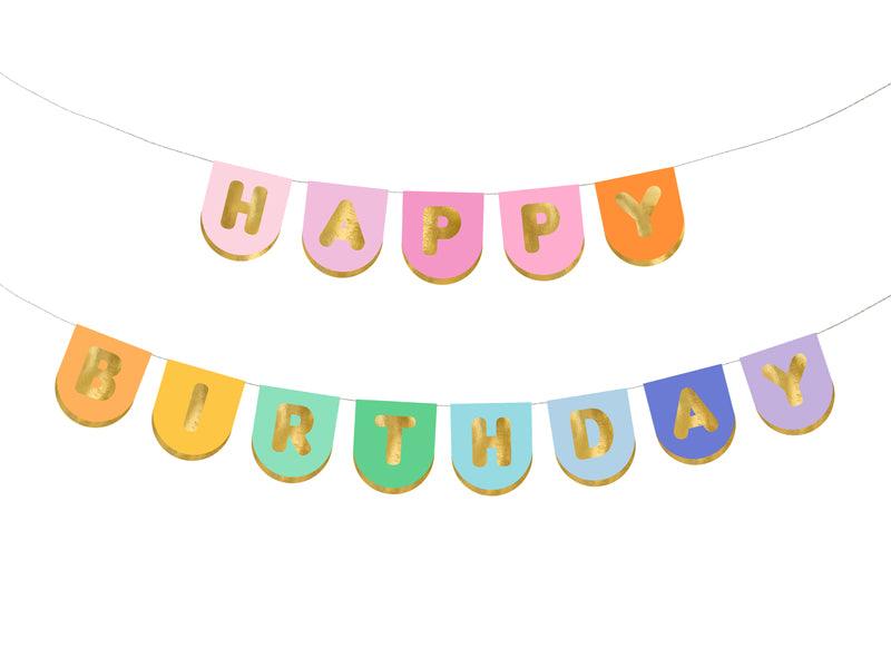 Banner Happy Birthday, Mix, 163x12 cm - FeierGlanz