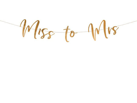 Banner Miss to Mrs, roségold, 18x76cm - FeierGlanz
