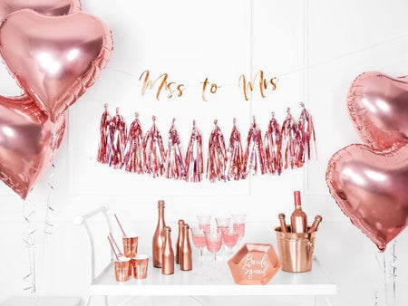 Banner Miss to Mrs, roségold, 18x76cm - FeierGlanz