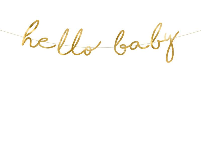 Banner Little Star - Hello Baby, gold, 18x70cm - FeierGlanz