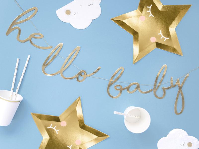 Banner Little Star - Hello Baby, gold, 18x70cm - FeierGlanz