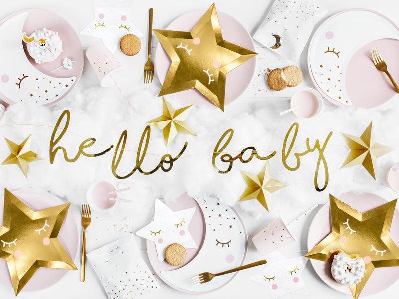 Banner Little Star - Hello Baby, gold, 18x70cm - FeierGlanz