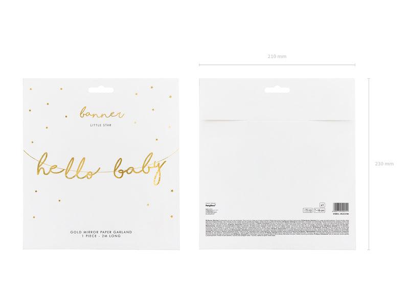 Banner Little Star - Hello Baby, gold, 18x70cm - FeierGlanz