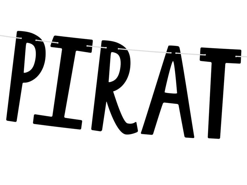 Banner Piraten - Pirates Party, schwarz, 14x100cm - FeierGlanz