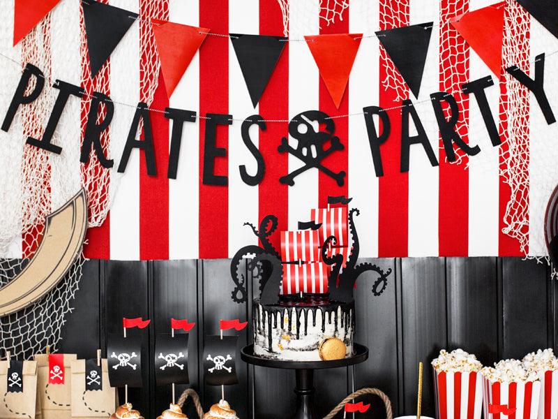 Banner Piraten - Pirates Party, schwarz, 14x100cm - FeierGlanz