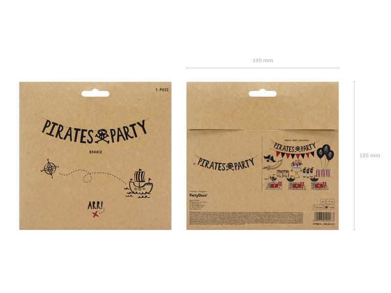 Banner Piraten - Pirates Party, schwarz, 14x100cm - FeierGlanz