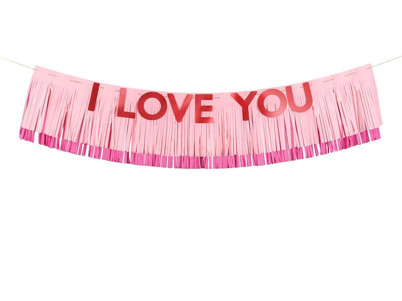 Banner I Love You, 150x30 cm, mix - FeierGlanz