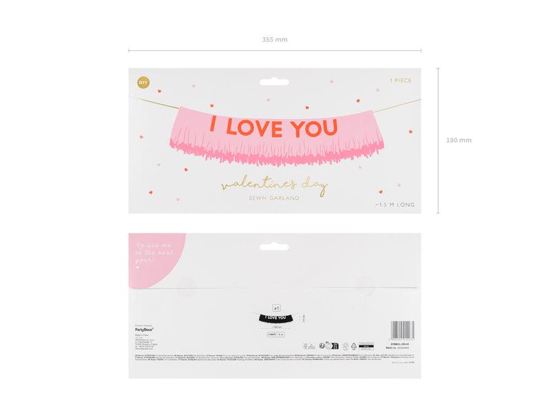 Banner I Love You, 150x30 cm, mix - FeierGlanz