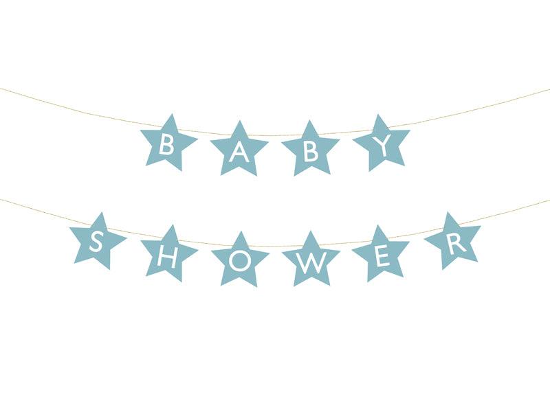 Banner Baby shower, 290x16.5 cm, hellblau - FeierGlanz