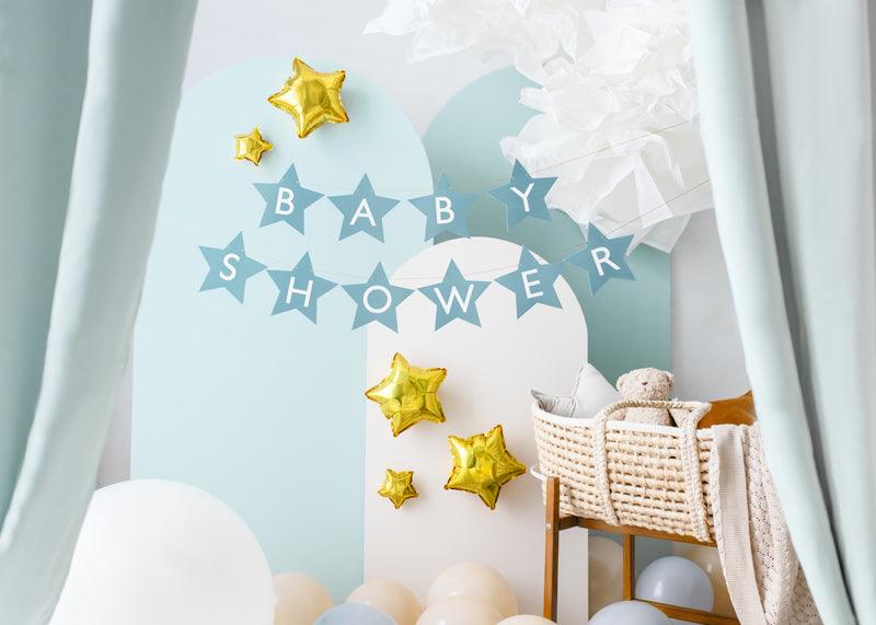 Banner Baby shower, 290x16.5 cm, hellblau - FeierGlanz