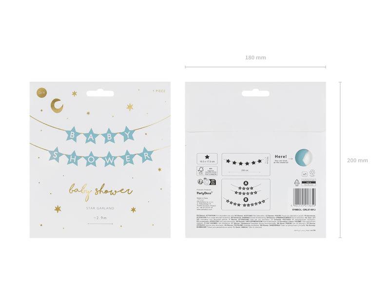 Banner Baby shower, 290x16.5 cm, hellblau - FeierGlanz