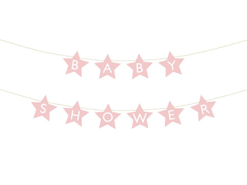 Banner Baby shower, 290x16.5 cm, hellrosa - FeierGlanz