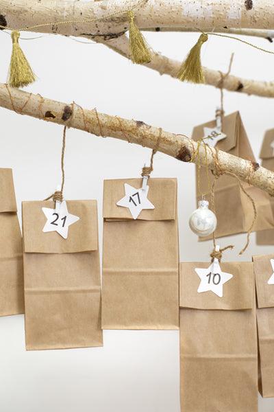 Adventskalender-Säckchen, kraft (1 VPE / 24 Stk.) - FeierGlanz