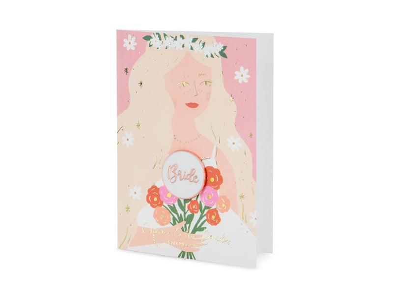 Karte mit Anstecker für die Bride, 10,5x15 cm - FeierGlanz