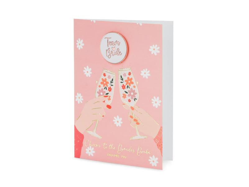 Karte mit Anstecker für die Bride Team, 10,5x15 cm - FeierGlanz