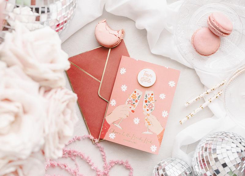 Karte mit Anstecker für die Bride Team, 10,5x15 cm - FeierGlanz