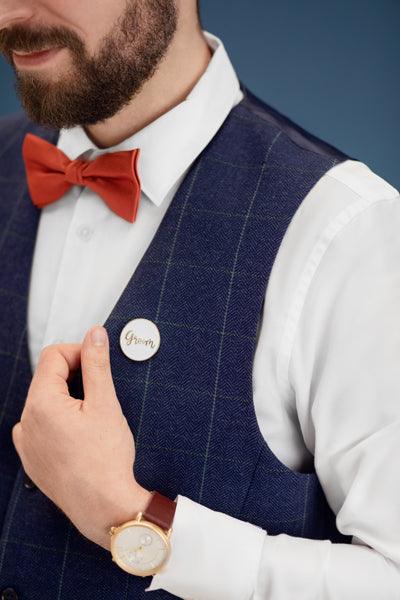 Karte mit Anstecker für die Groom, 10,5x15 cm - FeierGlanz